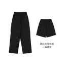 BODYDREAM Men's Detachable Two-Way Casual Pants Vintage Distressed Straight-Leg Workwear Trousers