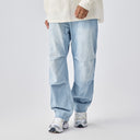 BODYDREAM Straight-Leg Jeans for Men - Vintage-Style Pleated Distressed Finish