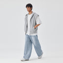 BODYDREAM Summer Fitness Hooded Sports Tank Top Men's Loose-Fit Casual Sleeveless Vest Zipper Hoodie