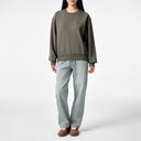 Brown Loose Pullover Sweatshirt