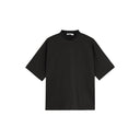 Structured Split Half High Neck Short Sleeve Shirt