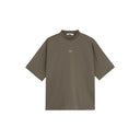 Structured Split Half High Neck Short Sleeve Shirt
