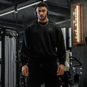 BDPOWERUP Textured Performance Sweatshirt – Lightweight Athletic Fit with Slight Stretch