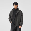 BODYDREAM Distressed Textured Leather Jacket Biker-Style Oversized Top Leather Jacket