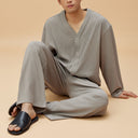 Loose-Fit Regular V-neck Loungewear Pajamas Top