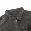 BDPOWERUP Vintage Washed Denim Jacket – 100% Cotton, Loose-Fit Streetwear Layer