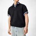 Half-zipper short-sleeved polo shirt men's summer