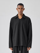 BODYDREAM Textured Long-Sleeve T-Shirt Polo Neck Couple's Top