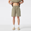 Green Ripped Slit Knit Shorts