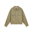 BODYDREAM Men's Vintage American-Style Yellow Mud Denim Jacket