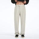 Gray Striped Textured Suit Trousers
