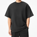 Gray Patchwork Mesh Short Sleeve Tee