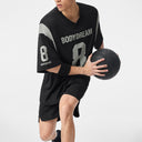 Black Structured Split Color Clash Short Sleeve