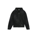 BODYDREAM Heavyweight Distressed Open-Front Cotton Hoodie Loose-Fit