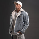 BDPOWERUP Sherpa-Lined Denim Jacket – Thick Winter Fleece Collar