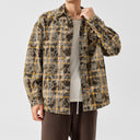 BODYDREAM Casual Checkered Shirt Men's Vintage Batik Long-Sleeve Jacket 100% Cotton