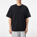 Loose Henley Neck Short Sleeve Tee