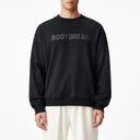 Black Crew-Neck Pullover Printed Hoodie