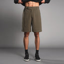 Coffee Knit Textured Suit Shorts