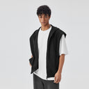 BODYDREAM Summer Fitness Hooded Sports Tank Top Men's Loose-Fit Casual Sleeveless Vest Zipper Hoodie