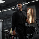 BDPOWERUP Textured Performance Sweatshirt – Lightweight Athletic Fit with Slight Stretch