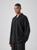 BODYDREAM Textured Long-Sleeve T-Shirt Polo Neck Couple's Top