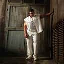 【MOTION＆PAUSE】BODYDREAM Old Money Sleeveless Shirt Layered with a Vest