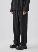 BODYDREAM Men's Textured Casual Pants Loose Straight-Leg Pants with Embroidery