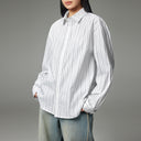 Long-Sleeve Striped Rhinestone Shirt