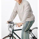 Oat Loose V-Neck Tweed Long Sleeve Tee