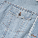 BDPOWERUP Sherpa-Lined Denim Jacket – Thick Winter Fleece Collar