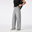 Washed Gray Regular Fit Straight Denim Trousers