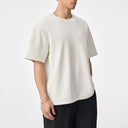 Half High Neck Small Off Shoulder Short Sleeve Tee