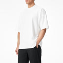 Structured Split Half High Neck Short Sleeve Shirt