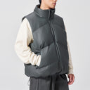 BODYDREAM Men's New Winter Down Vest Outerwear with Textured Distressed Style
