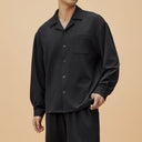 Black Loose-Fit Regular Loungewear Pajamas Top