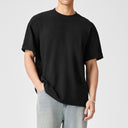 Loose Structured Splicing M-mark Short Sleeves