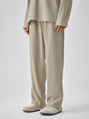 BODYDREAM Men's Textured Casual Pants Loose Straight-Leg Pants with Embroidery