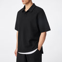 Embroidered LOGO Split Short Sleeve Polo Shirt