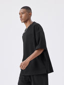 BODYDREAM Heavyweight Tencel Loose-Fit Solid-Color Short-Sleeve T-Shirt for Men with Patch Pocket