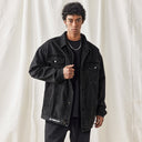 BDPOWERUP Vintage Washed Denim Jacket – 100% Cotton, Loose-Fit Streetwear Layer