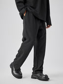 BODYDREAM Men's Textured Casual Pants Loose Straight-Leg Pants with Embroidery