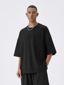 BODYDREAM Heavyweight Tencel Loose-Fit Solid-Color Short-Sleeve T-Shirt for Men with Patch Pocket