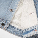 BDPOWERUP Sherpa-Lined Denim Jacket – Thick Winter Fleece Collar