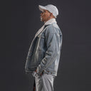 BDPOWERUP Sherpa-Lined Denim Jacket – Thick Winter Fleece Collar