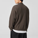 Brown Half-Zip Pullover Sweater