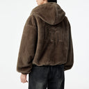 Women Short Embroidered Plush Jacket