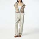 Khaki Embroidered Plush Vest