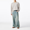 Oat Loose V-Neck Tweed Long Sleeve Tee