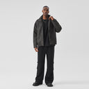 BODYDREAM Distressed Textured Leather Jacket Biker-Style Oversized Top Leather Jacket